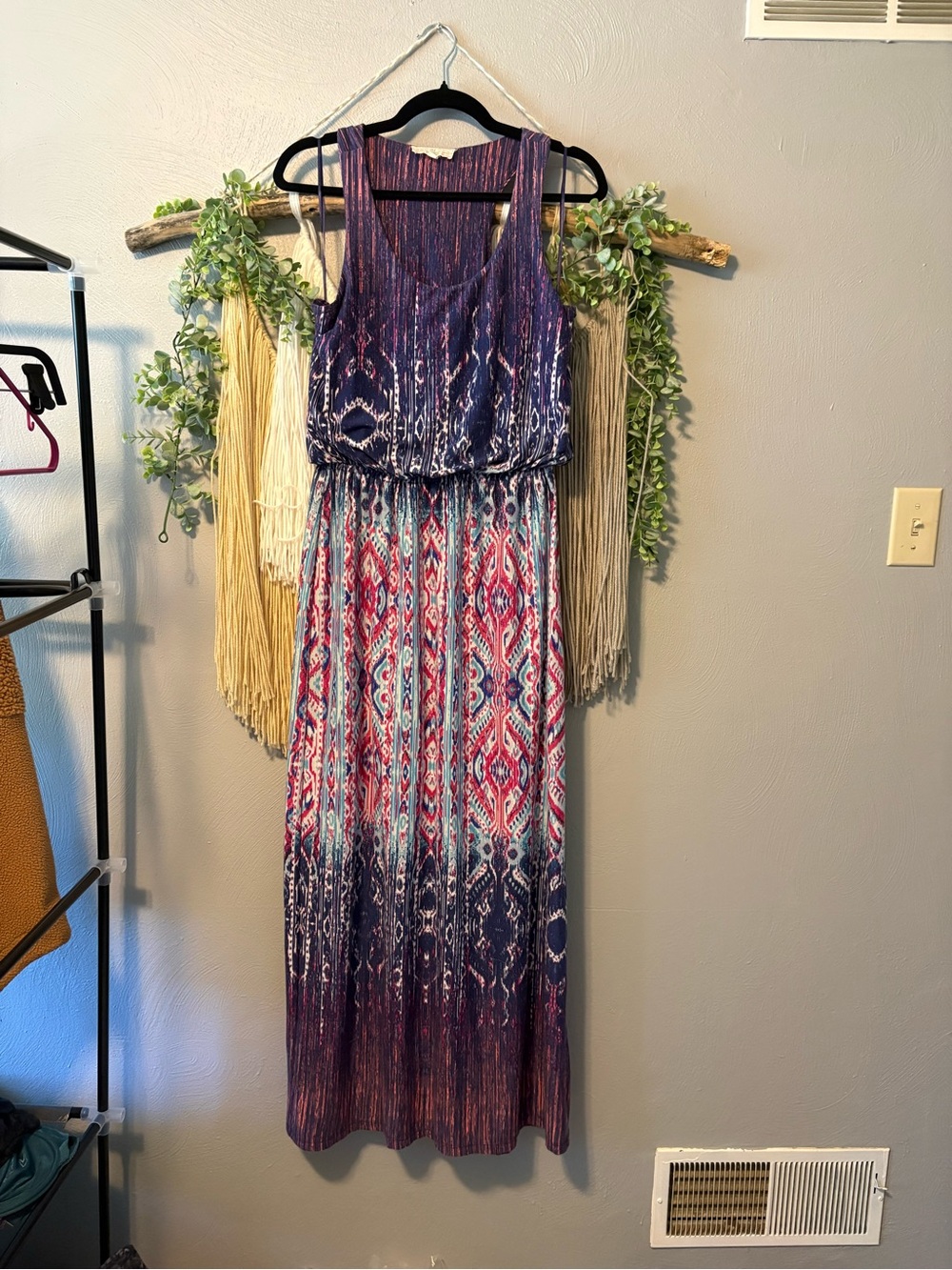 ✨Buy One Get One Free ✨Pink Republic Purple Maxi Dress with pink & Teal Print
